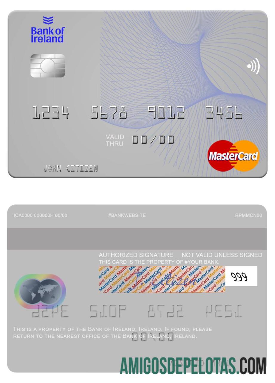 Irlanda Banco da Irlanda Mastercard baixar para verificação